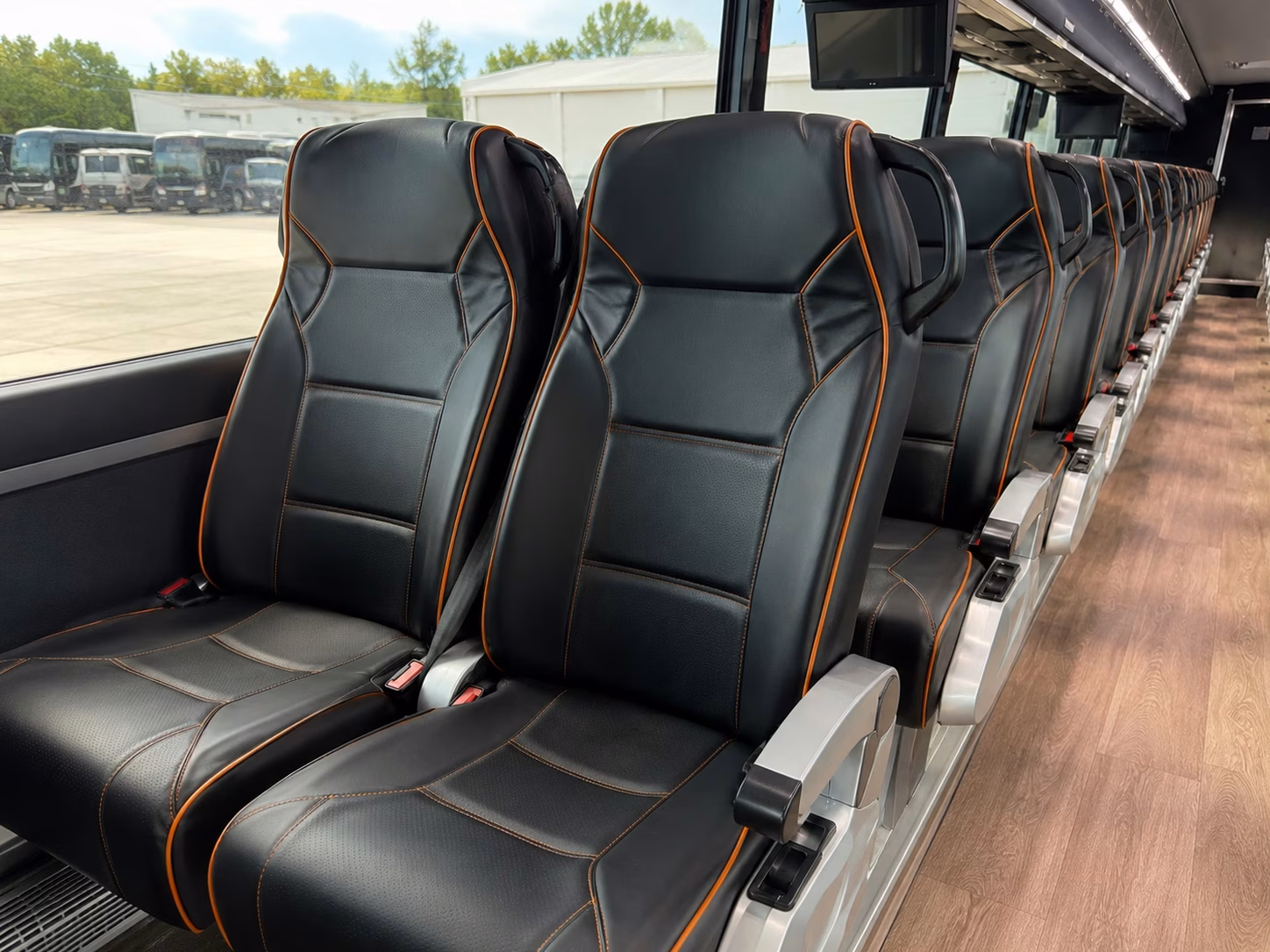 56 passenger charter bus inside